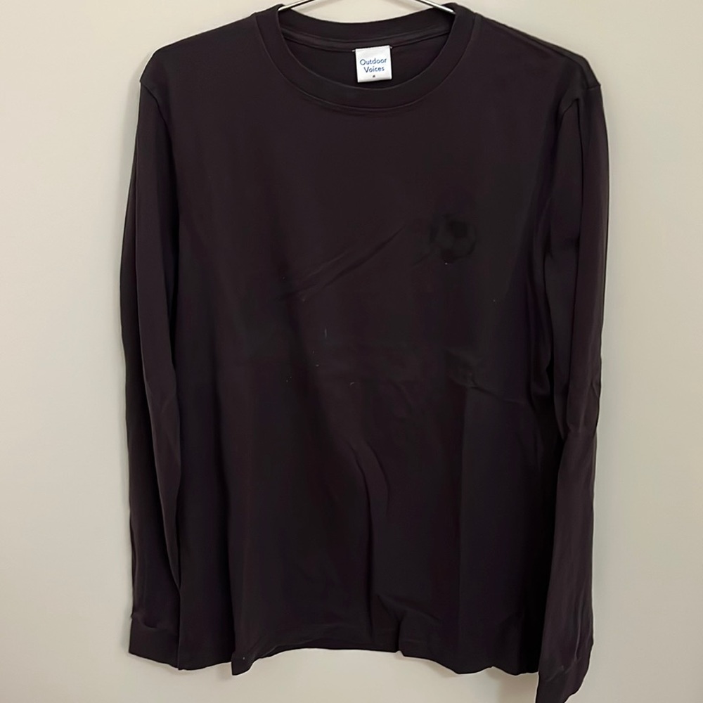 Outdoor voices brown long sleeve soccer cowboy tee (worn once) size m